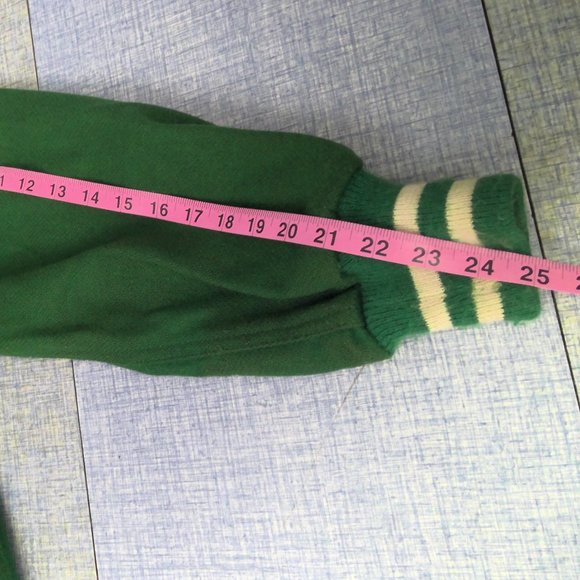 Vintage Kaye Bros. Green Custom Letterman Jacket Wool - Picture 11 of 11